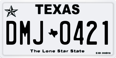 TX license plate DMJ0421