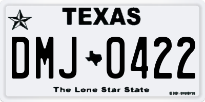 TX license plate DMJ0422