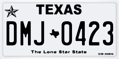 TX license plate DMJ0423