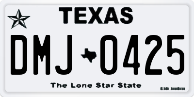 TX license plate DMJ0425