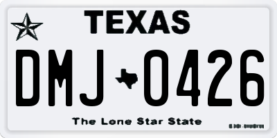 TX license plate DMJ0426