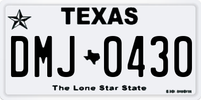 TX license plate DMJ0430