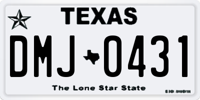 TX license plate DMJ0431