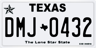 TX license plate DMJ0432