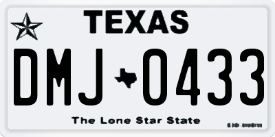 TX license plate DMJ0433
