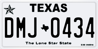 TX license plate DMJ0434