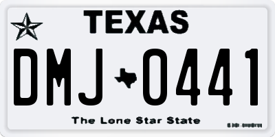 TX license plate DMJ0441