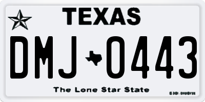 TX license plate DMJ0443