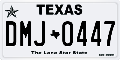 TX license plate DMJ0447