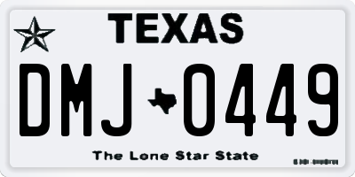 TX license plate DMJ0449