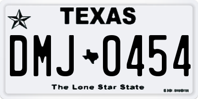 TX license plate DMJ0454