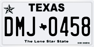 TX license plate DMJ0458