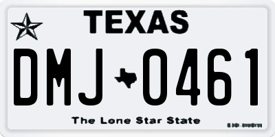 TX license plate DMJ0461