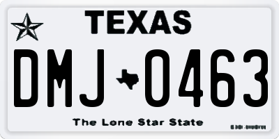 TX license plate DMJ0463
