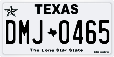 TX license plate DMJ0465
