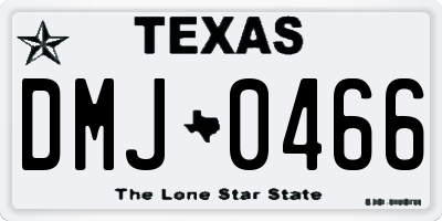 TX license plate DMJ0466