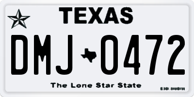 TX license plate DMJ0472