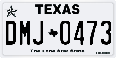 TX license plate DMJ0473