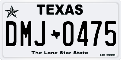 TX license plate DMJ0475