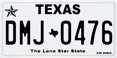 TX license plate DMJ0476