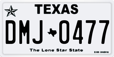 TX license plate DMJ0477