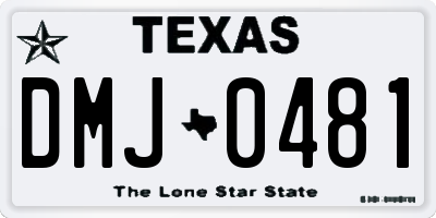 TX license plate DMJ0481