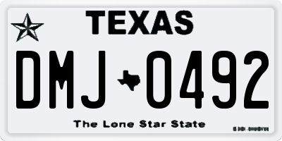TX license plate DMJ0492