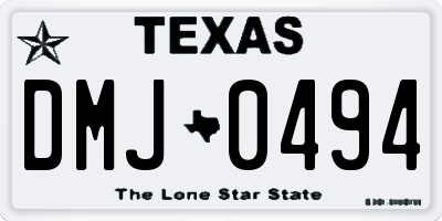 TX license plate DMJ0494