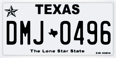 TX license plate DMJ0496