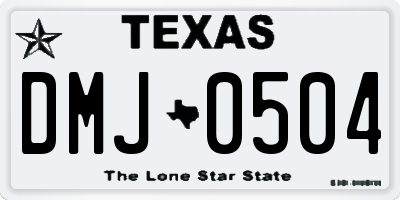 TX license plate DMJ0504