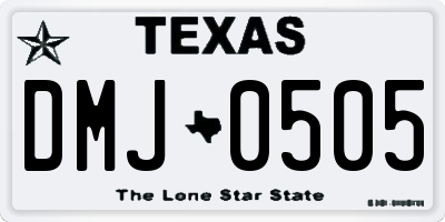 TX license plate DMJ0505