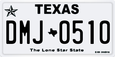 TX license plate DMJ0510
