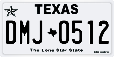 TX license plate DMJ0512