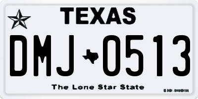 TX license plate DMJ0513