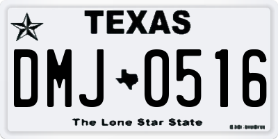 TX license plate DMJ0516