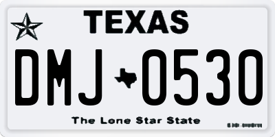 TX license plate DMJ0530