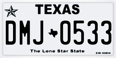 TX license plate DMJ0533