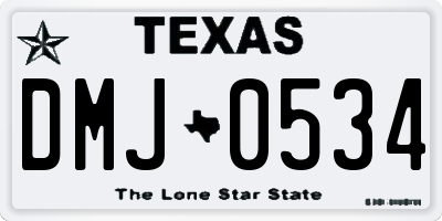 TX license plate DMJ0534