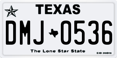 TX license plate DMJ0536