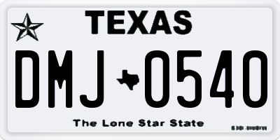 TX license plate DMJ0540