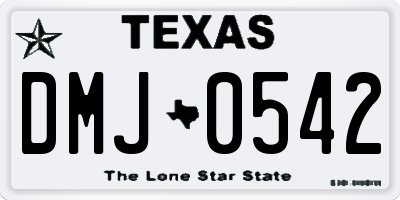 TX license plate DMJ0542