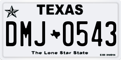 TX license plate DMJ0543