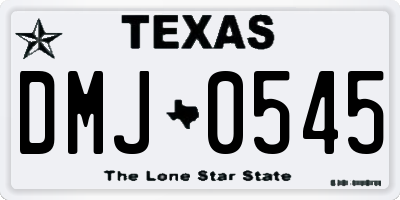 TX license plate DMJ0545