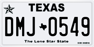 TX license plate DMJ0549