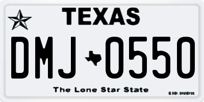 TX license plate DMJ0550