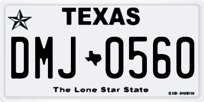 TX license plate DMJ0560