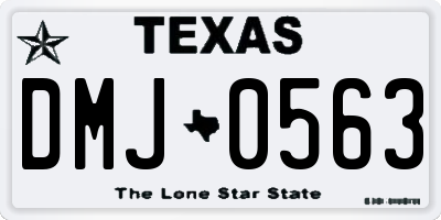 TX license plate DMJ0563