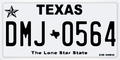 TX license plate DMJ0564