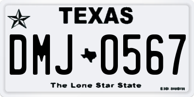 TX license plate DMJ0567