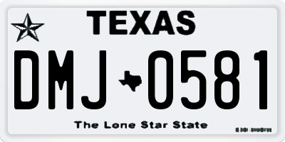 TX license plate DMJ0581